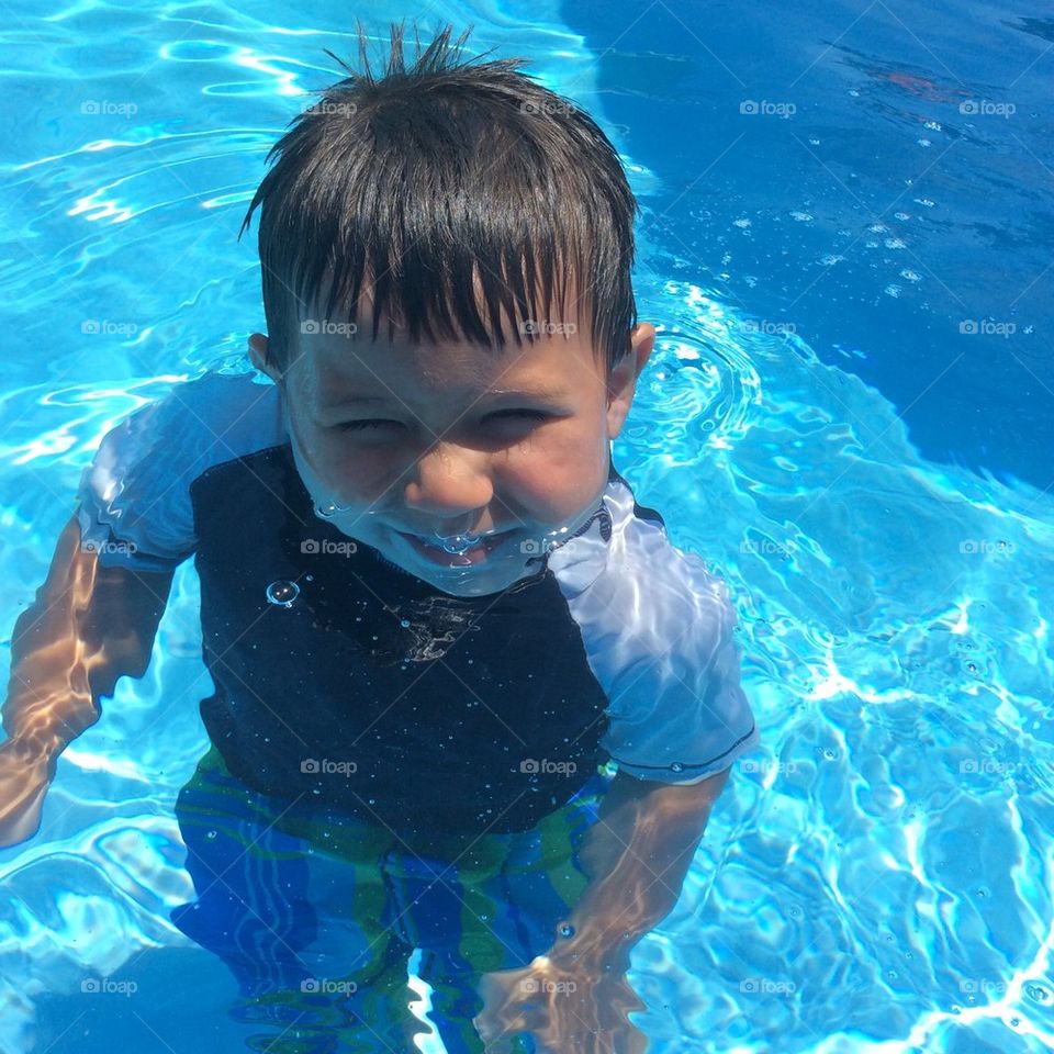 Leo in the pool