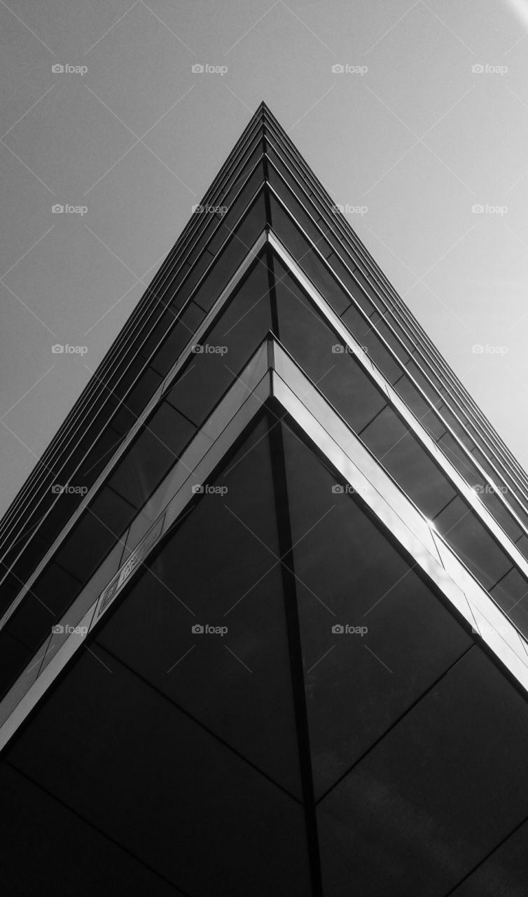 black and white, corner, building