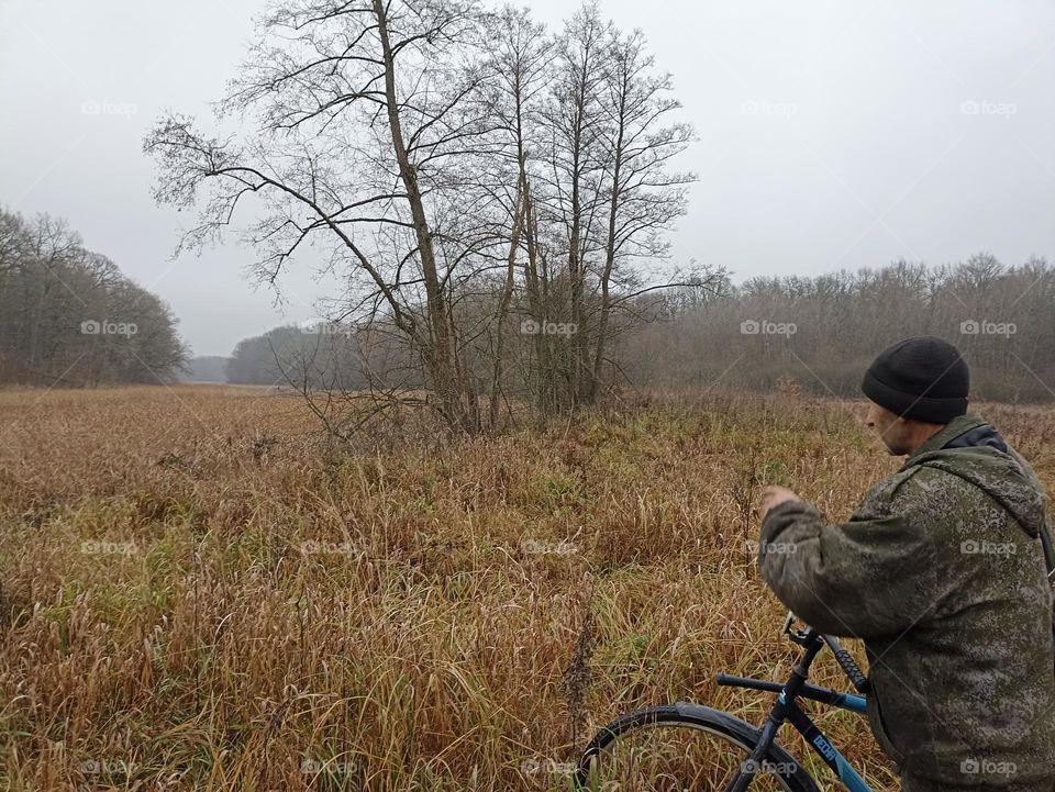 A man looking into the distance