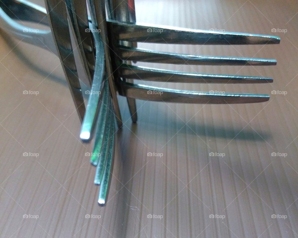 Group of forks on the table