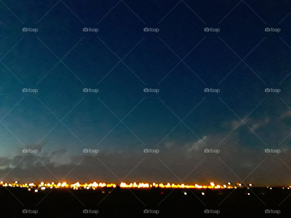 An evening cloudy skies at summertime.