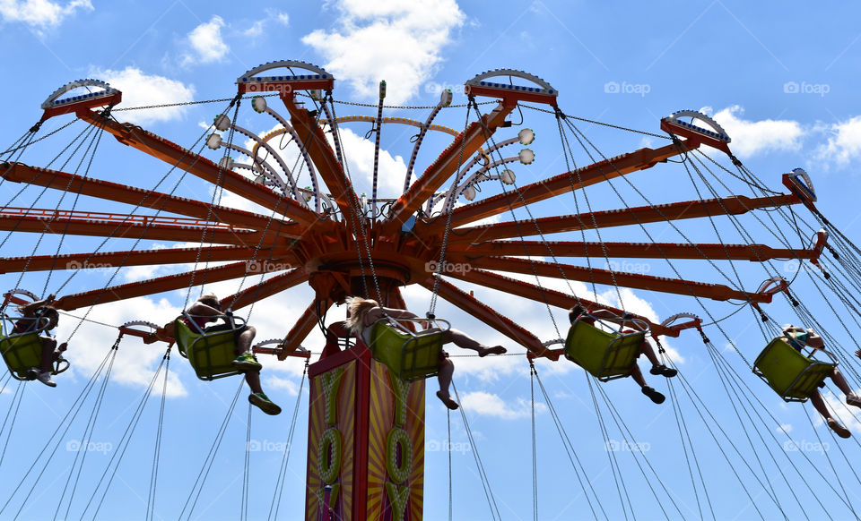 Swing ride on a carnival midway