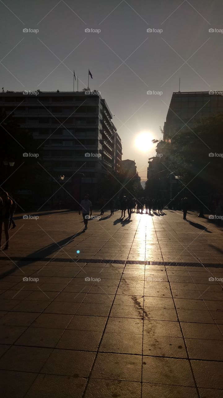 sunset in Athens