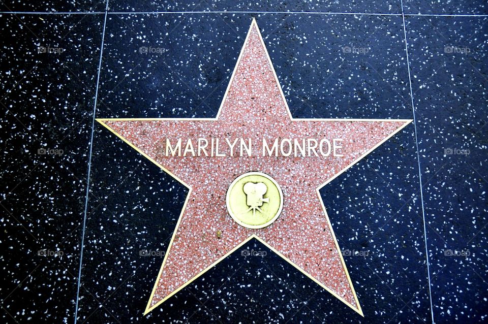 Hollywood walk of fame. Marilyn Monroe. Hollywood California.