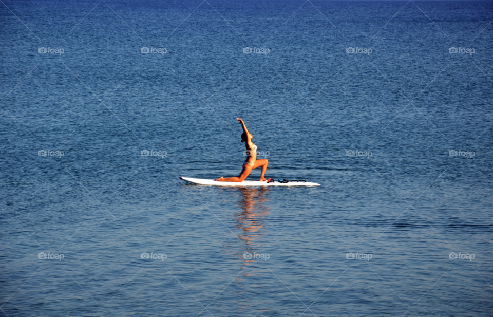 girl summer sea yoga by tsaras70