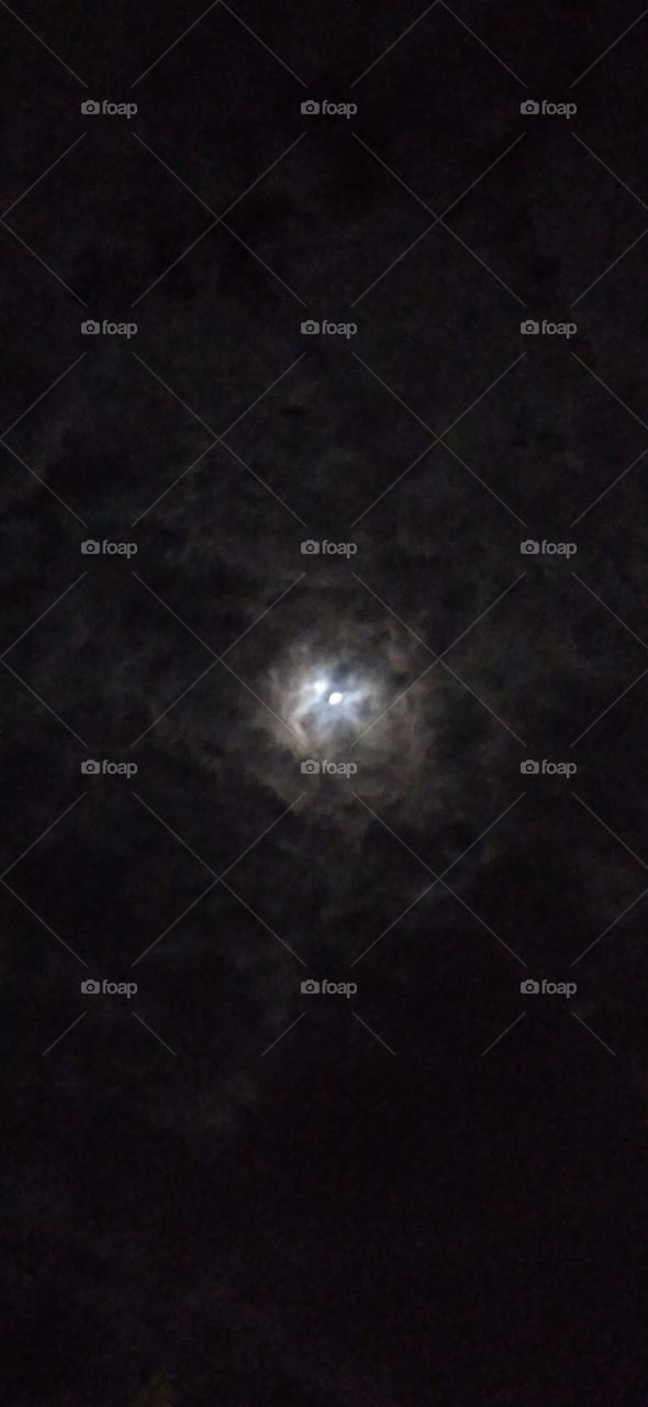 Beautiful clouds and moon