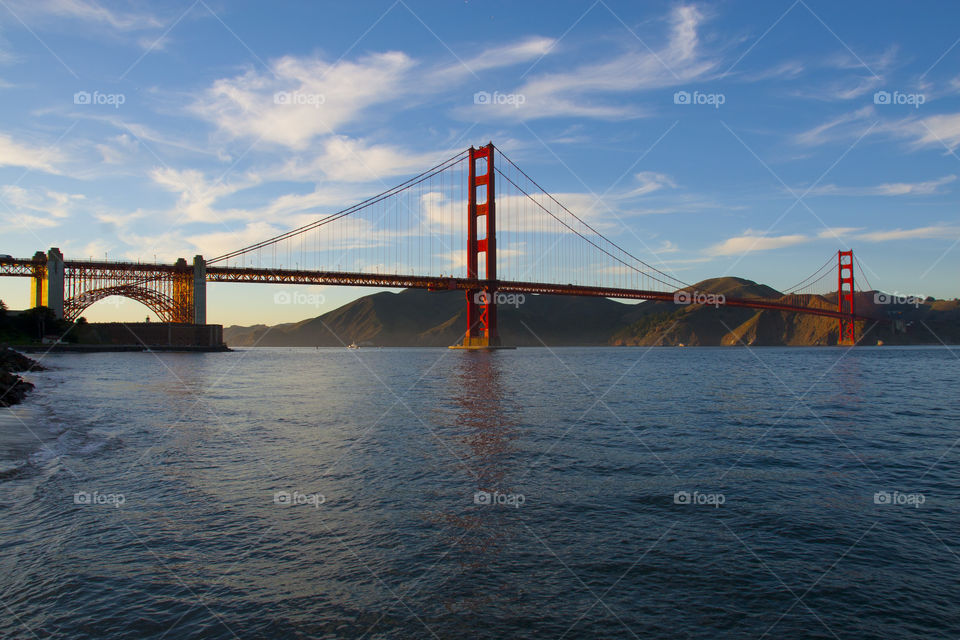 SUNSET AT THE GOLDEN GATE BRIDGE SAN FRANCISCO CALIFORNIA USA