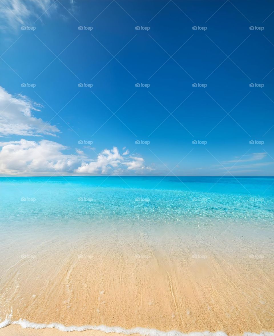 Sunny Beach with Golden Sand and Crystal Clear Waters