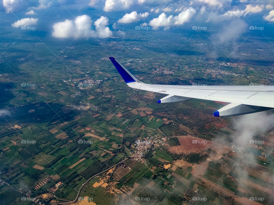 The view of city from the flight