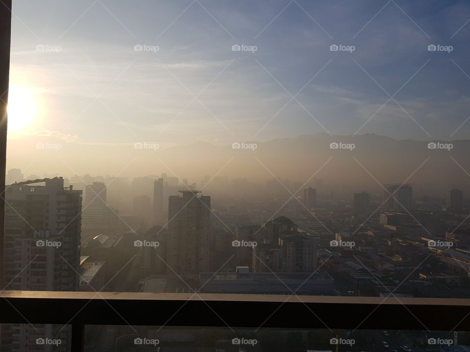 Smog de Santiago de Chile en invierno