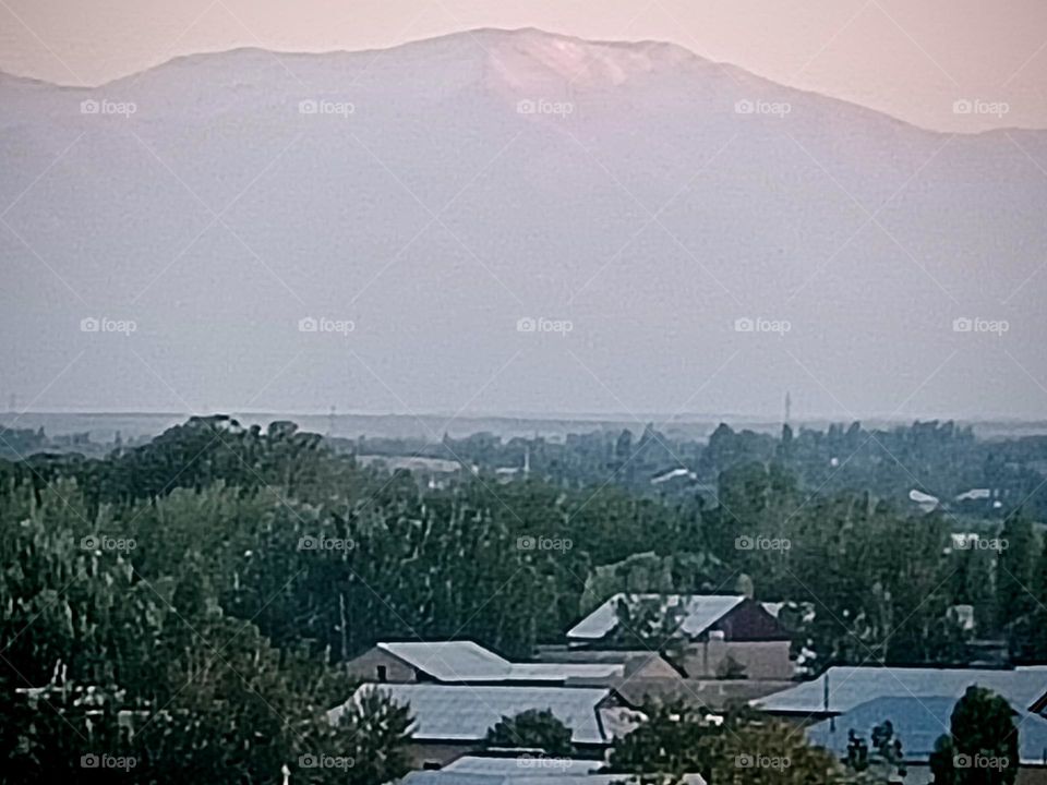 Mountain and village