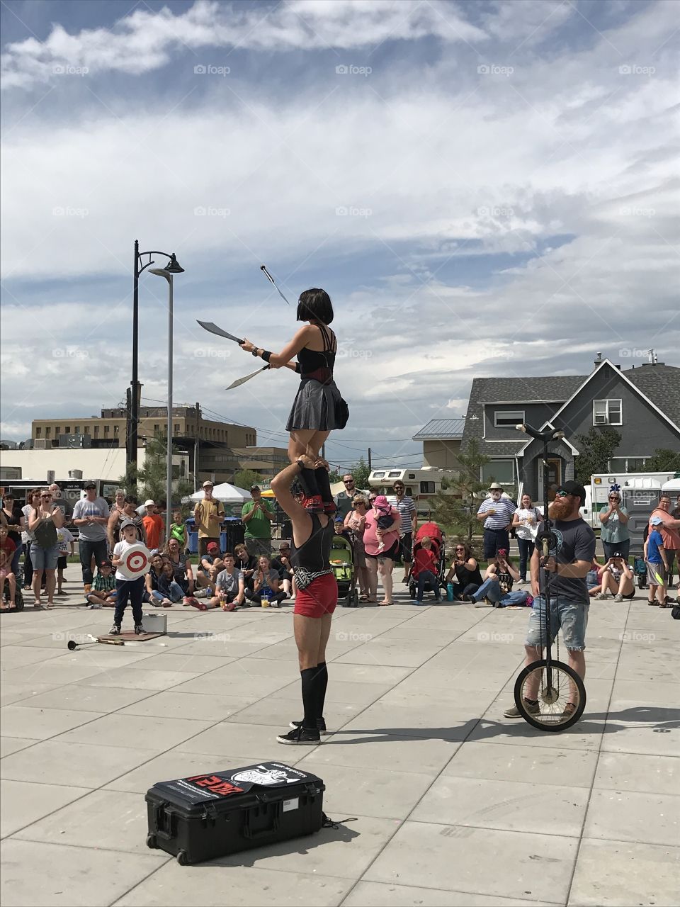 Knife juggling at Centre Fest in Red Deer.