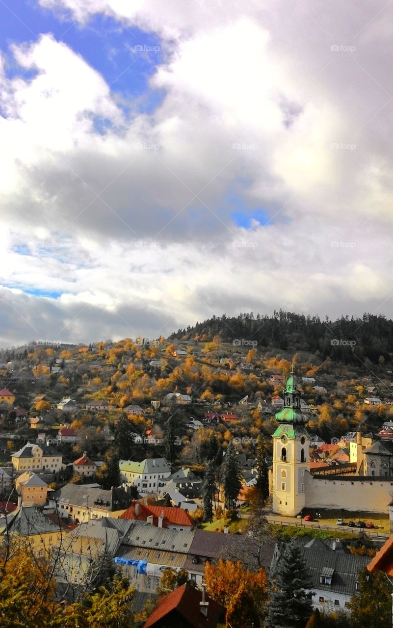 View of town ,Banska Stiavnica, Slovakia