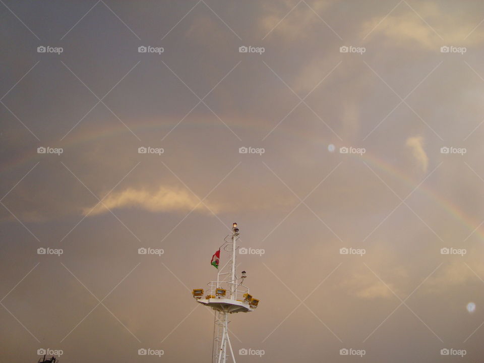 # Ship# Rainbow# Awesome# Grimaldi lines# Clear sky# seven colours# flag# Italian flag# Respect#
