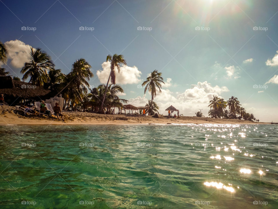 Sunny summer day by the ocean