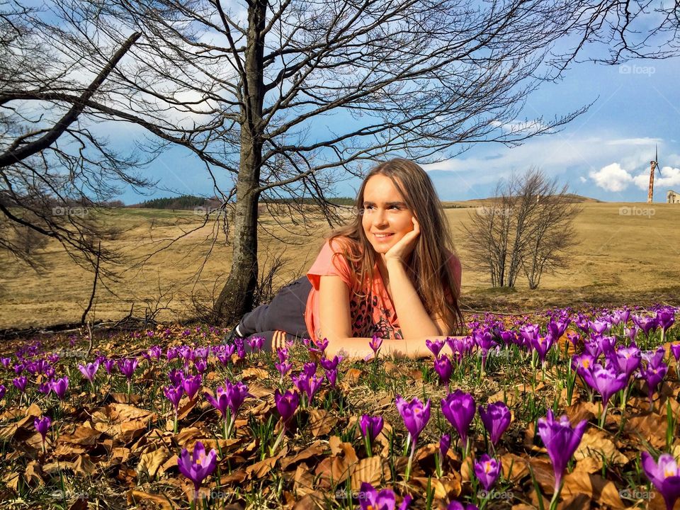 Woman in spring 