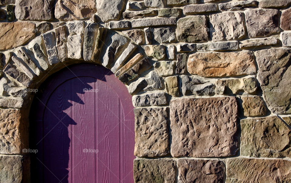Magenta Door Stone Archway