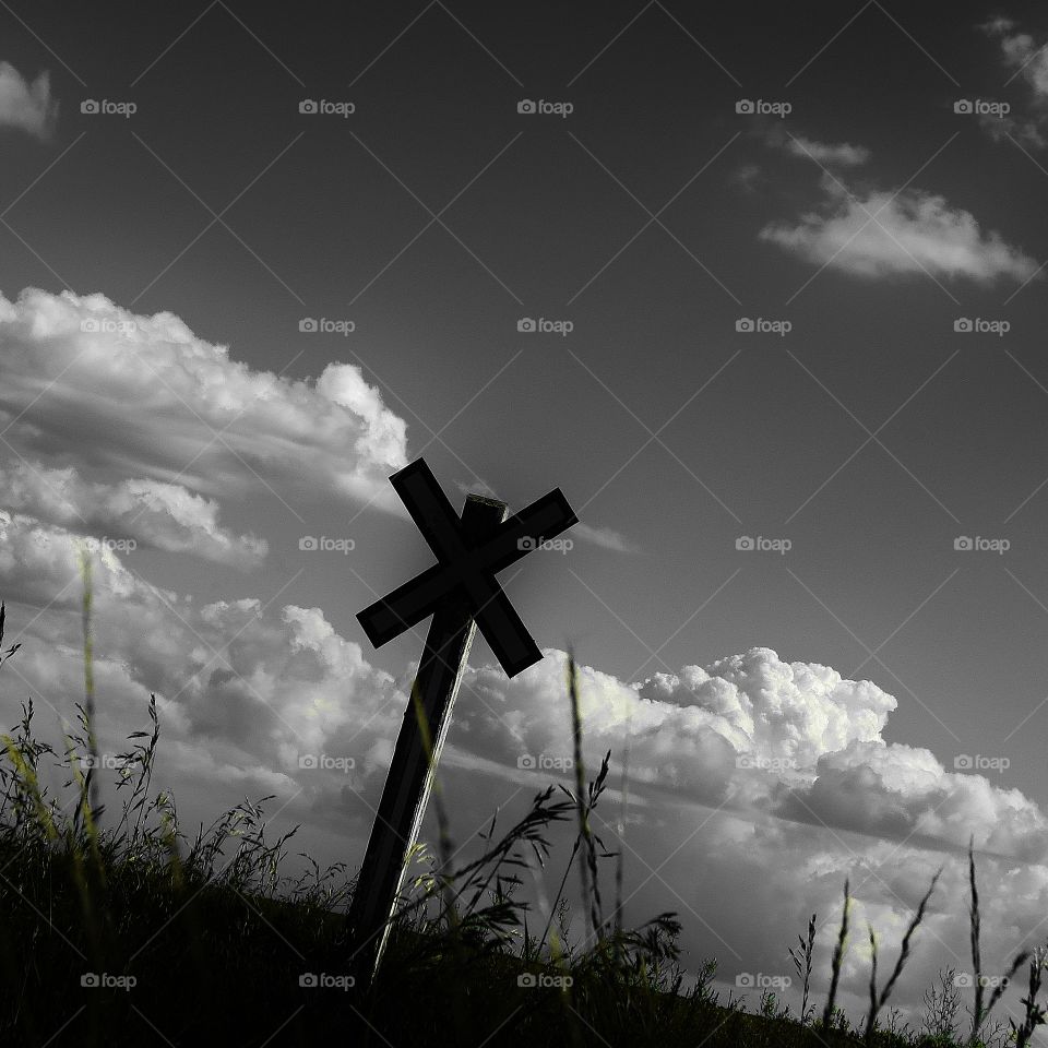 Railroad silhouette in the clouds 