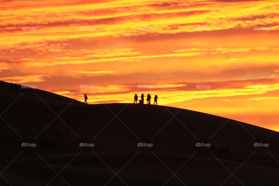Sunrise walk in the Sahara 