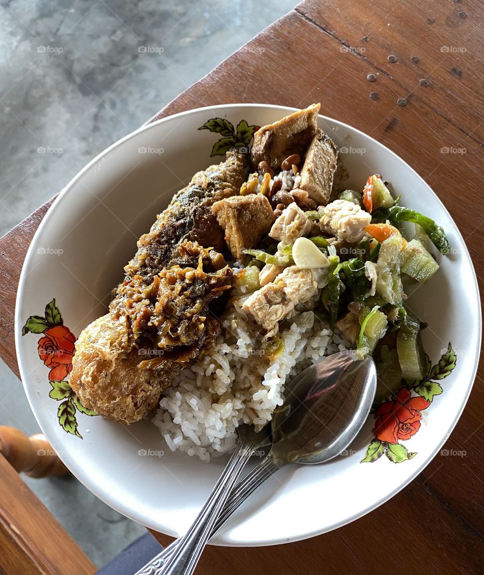 Delicious Mix rice for lunch 