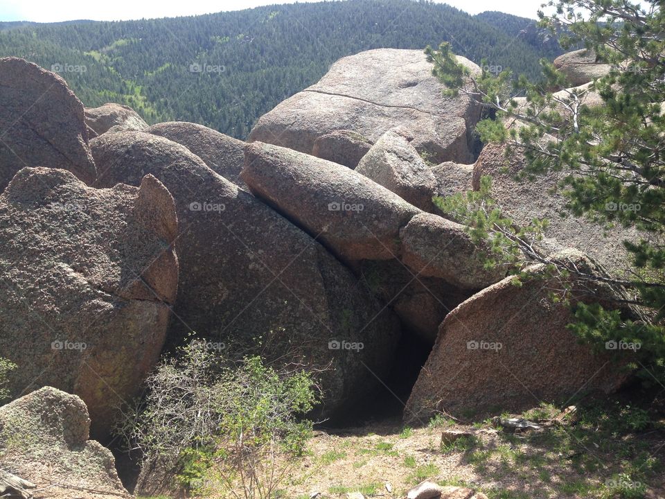Cave in the boulders
