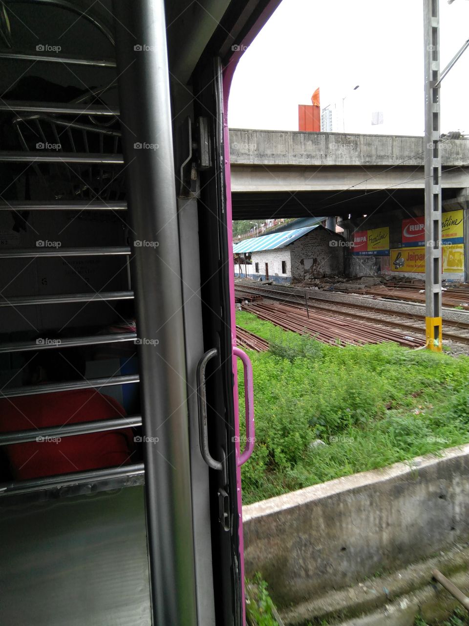 color schemes ... local train Mumbai..life of India.. magenta-lime green- yellow