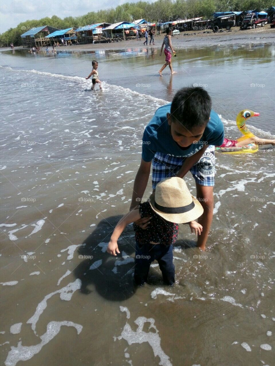 Child, Water, People, Beach, Calamity