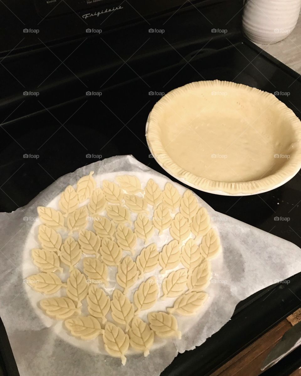 Pie crust! And decorative leaves for a good fall pie. 