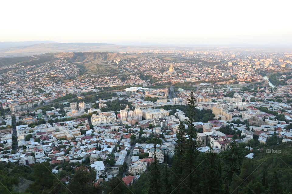 City from mountain top