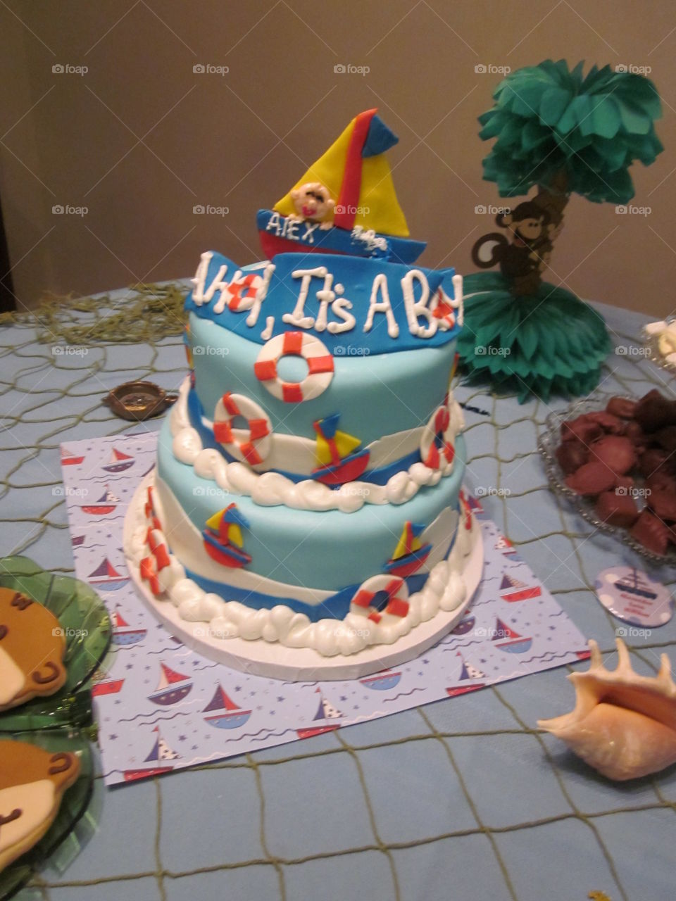 Baby Shower Sailing Theme  Cake Ahoy Its A Boy