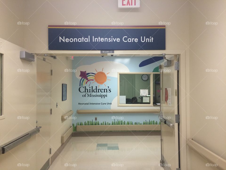 Entrance to the NICU at University of Mississippi Medical Center 