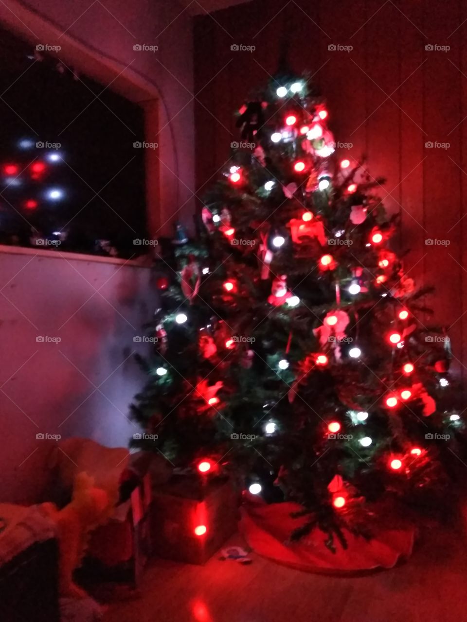 Red And White Christmas Tree Lights