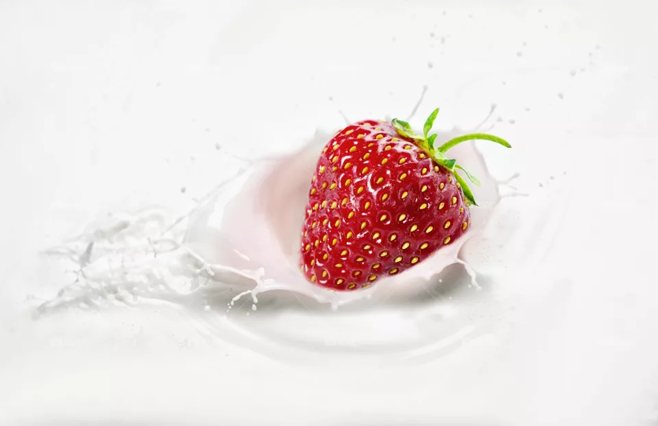 Fresa en leche