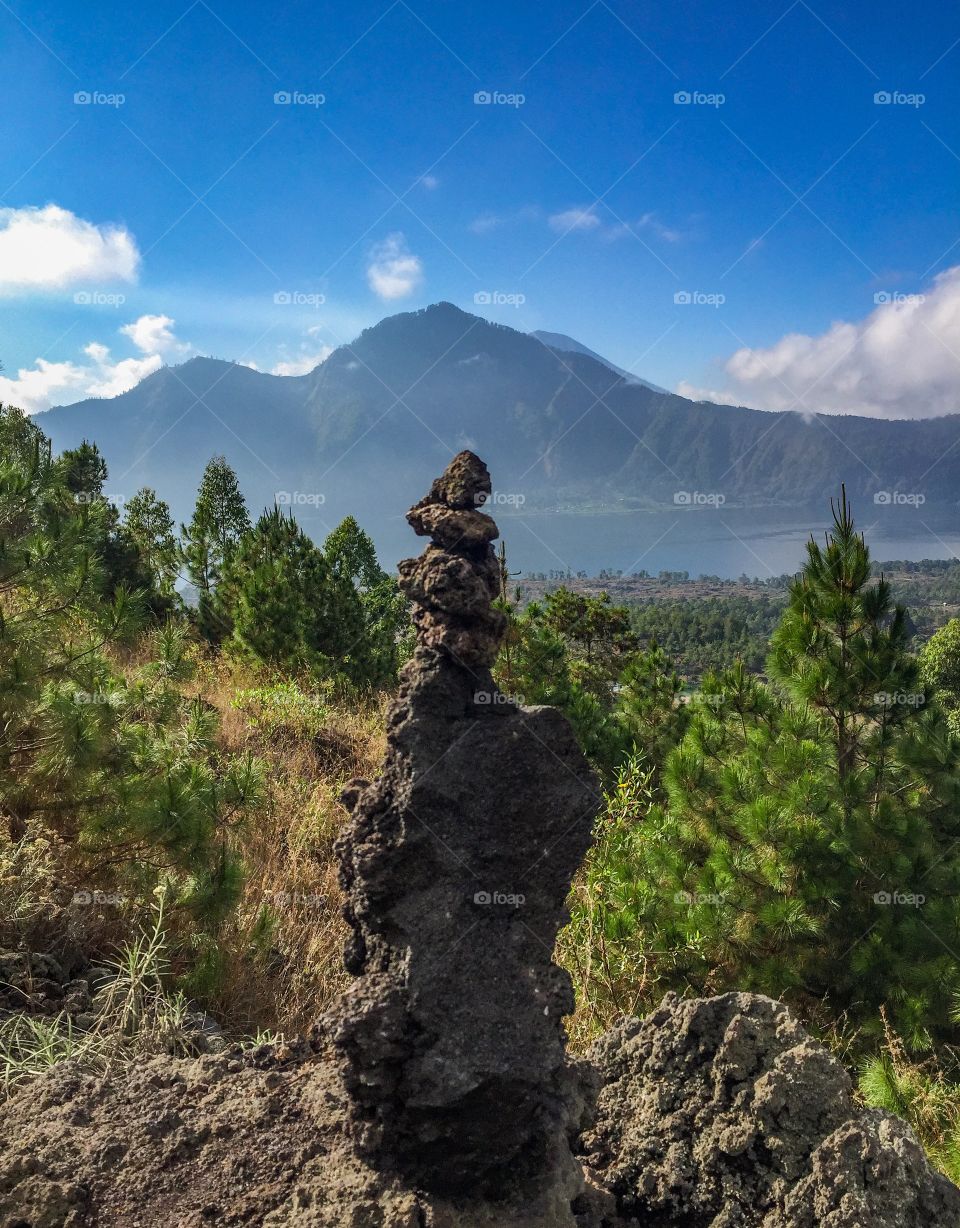 Lake and volcano