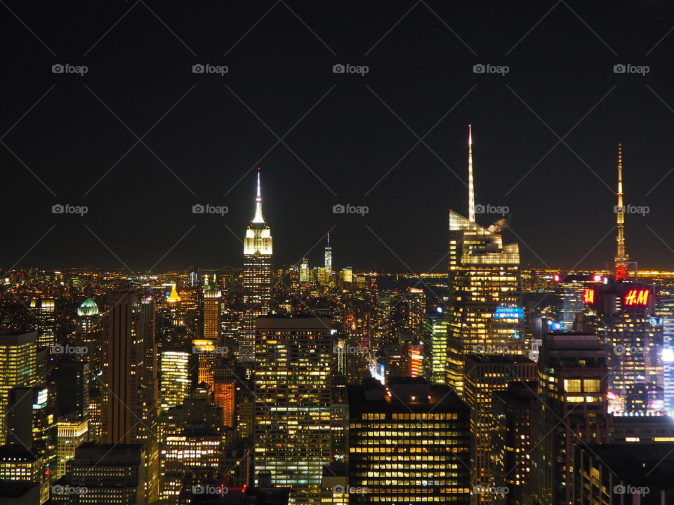 Night skyline, NY, USA