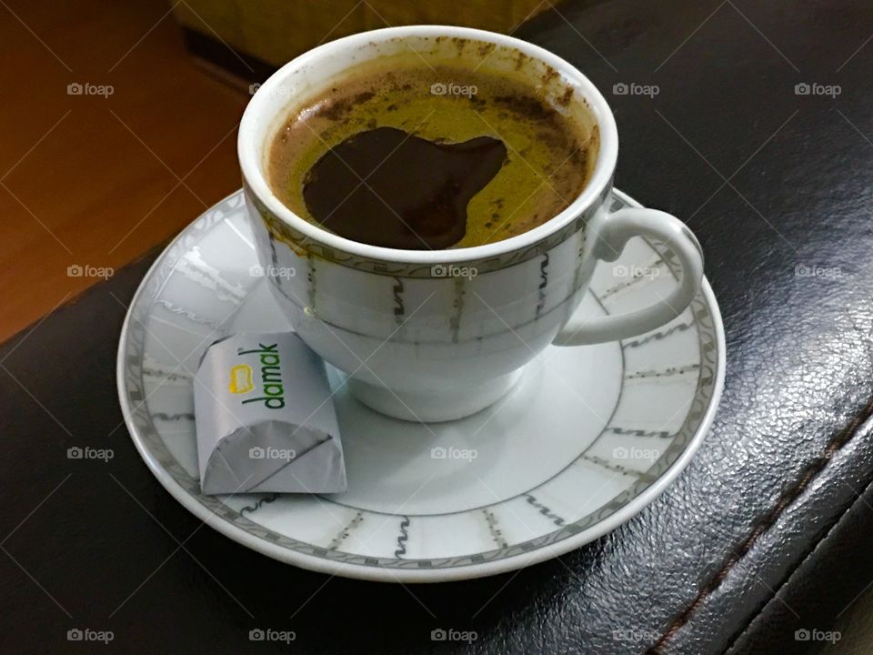 Turkish coffee with dark chocolate Nestle's Damak. Mmmm perfect combination.