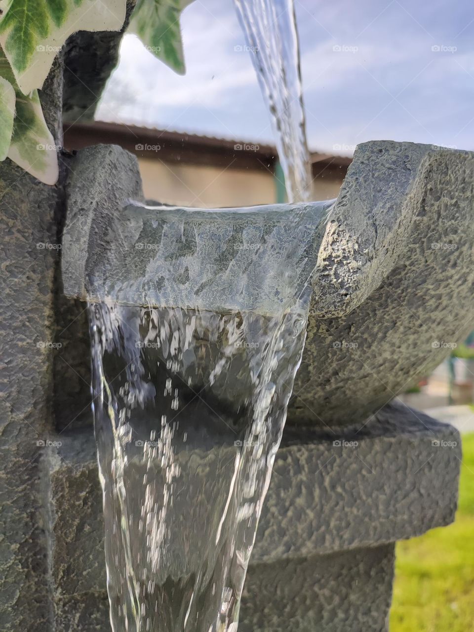 fountain with small trays
