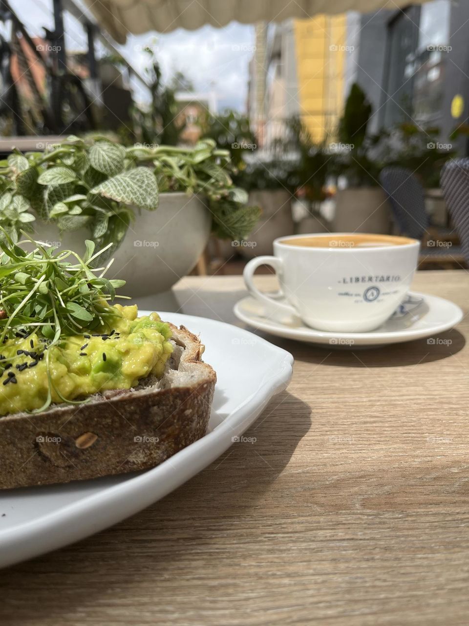 Green food and white decoration 