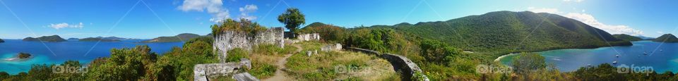 Old plantation ruins in the St. john National Park