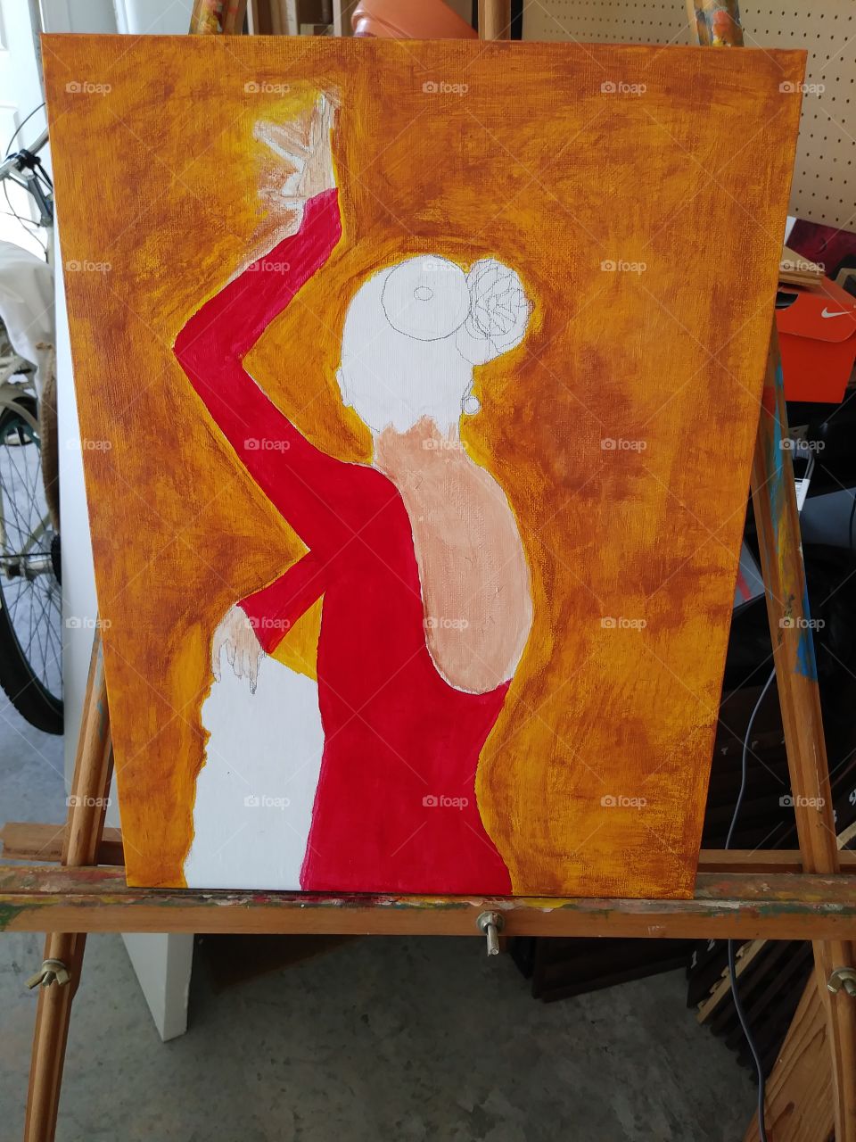 painting on canvas not finished
