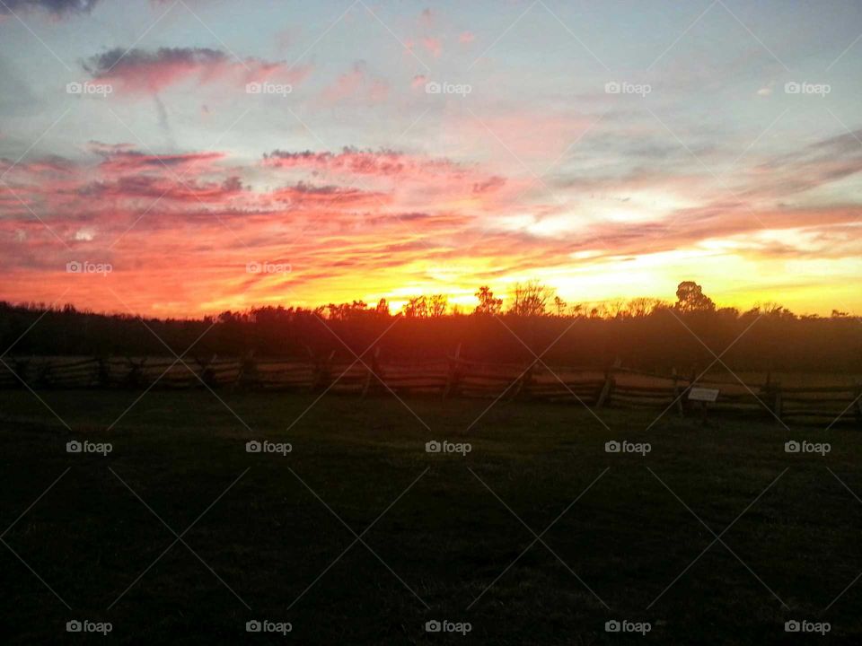 Williamsburg VA Battlefield sunset