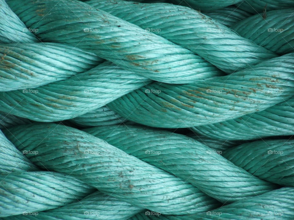 Close-up of green ropes
