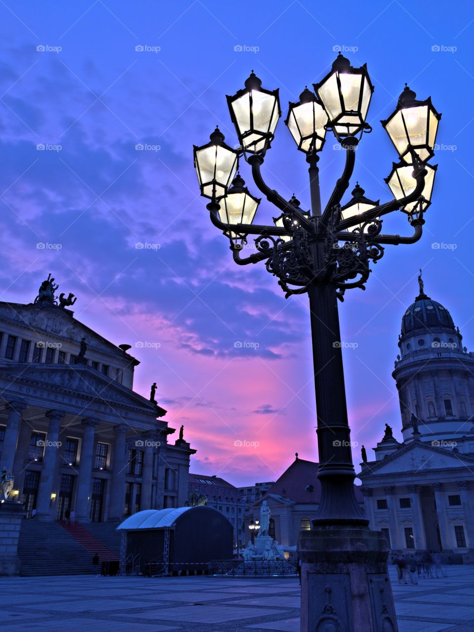 Berlin at night. Blue hour