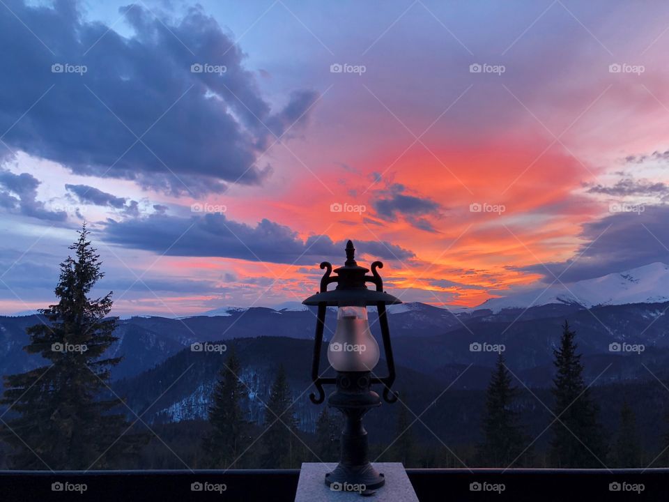 Lamp at sunset