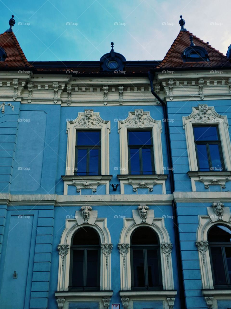 blue building