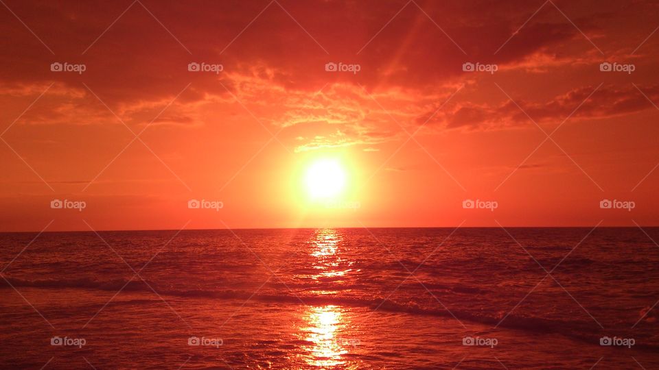 ocean sunset . Atlantic Ocean Rabat 
