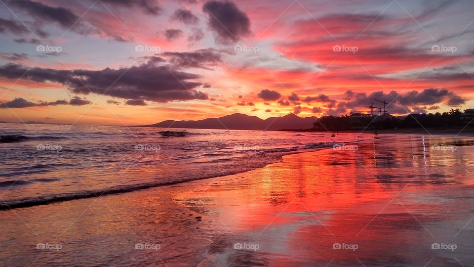 Sunset, Water, Dawn, Beach, Sea