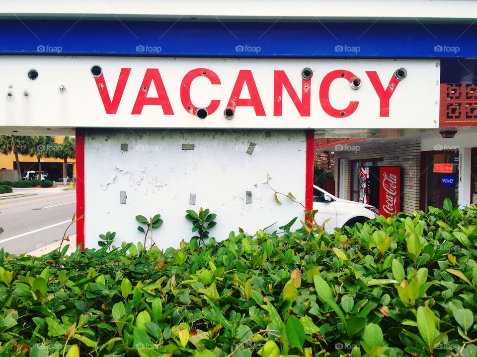 Vacancy sign on a motel. 