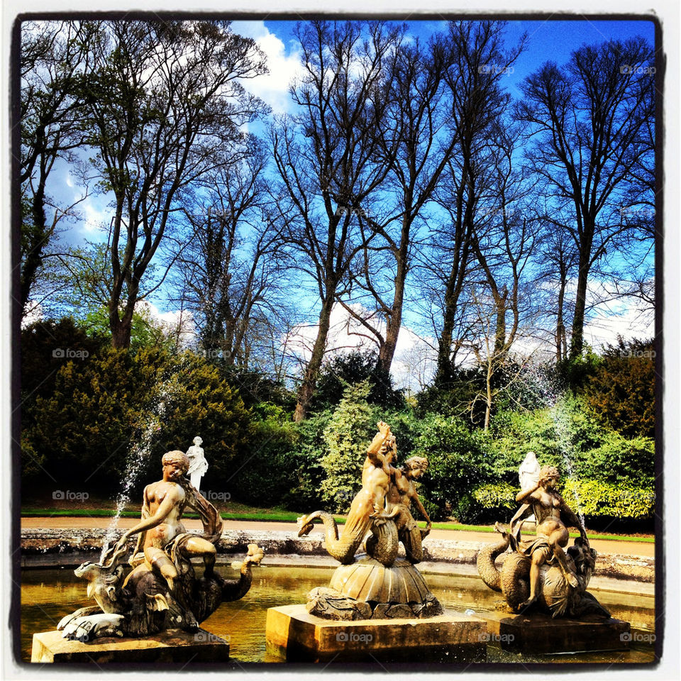 Fountain in the spring