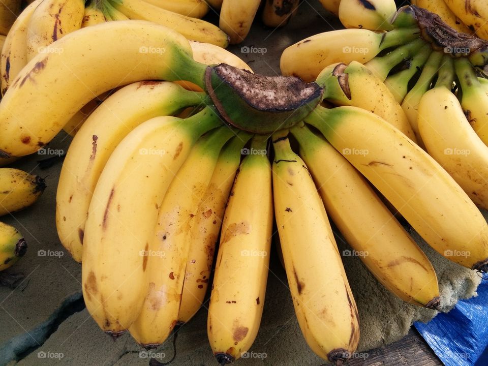 Yellow ripe sweet bananas